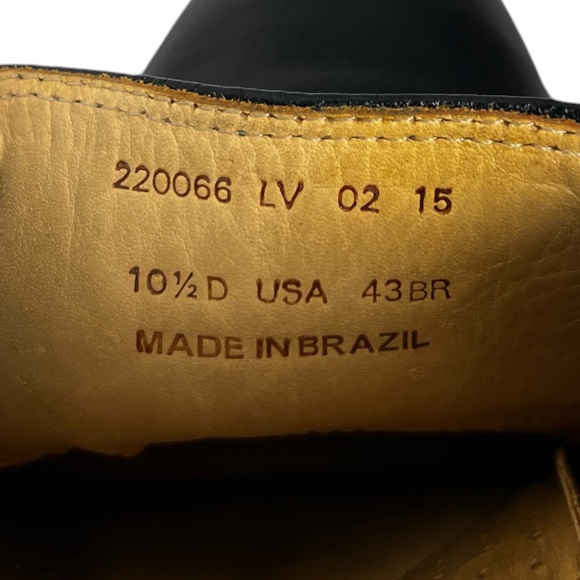 Sandro Moscoloni Leather Slip On Dress Shoe Mens 10.5 D Black Made In Brazil EUC - Picture 11 of 11